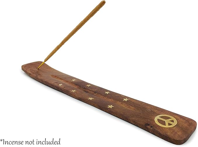 Bless-International Traditional-Handmade-Burner Wooden-Incense-Stick-Holder Ash-Catcher-Stand for-Aromatherapy-Meditation-Yoga (Incense Holder 10 inch(1 pcs)) - Bloomnest
