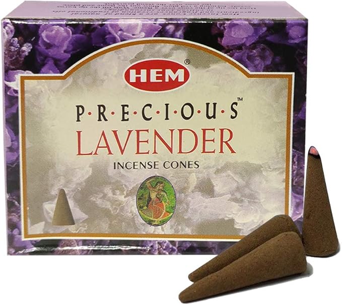 TRUMIRI Incense Cone Holder Bundle with Hem Precious Lavender Incense Cones - Pack of 6 (Approx 60 Cones) TRUMIRI
