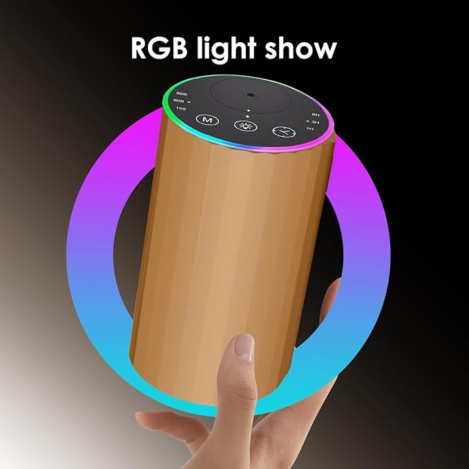 Waterless Essential Oil Diffuser, Battery Powered Mini Scent Air Machine, Aromatherapy Mist Diffuser for Home Room Car Office (Gold) - Bloomnest