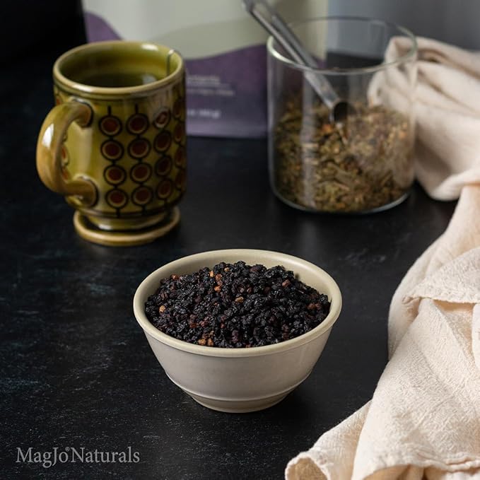 MagJo Dried Elderberries - 100% Wild crafted Dried Elder berries - 2lb Bulk - Non-Irradiated, Non-GMO, Whole Black Elderberry Immune Support - Raw Vegan Sambucus 2 Pack - Bloomnest