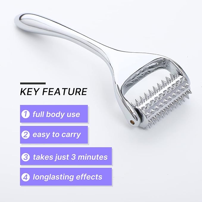 Massage Roller, Acupuncture Roller for Muscle Pain Relief, Acupressure Massager - Deep Tissue Massage Tool for Hand, Foot, Neck, Arms, Thighs - Bloomnest