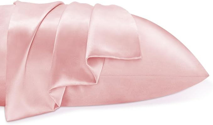 BEDELITE Satin Pillowcase for Hair and Skin, Super Soft and Cooling Similar to Silk Pillow Cases 2 Pack with Envelope Closure, Gift for Women Men(20"x40" King Size, Pink) - Bloomnest