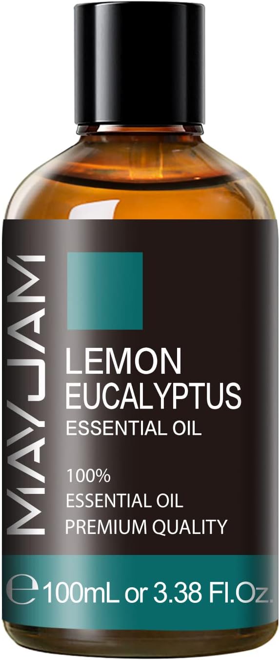 Lemon Eucalyptus Essential Oil, MAYJAM 3.38FL.OZ/100ML Large Volume Lemon Eucalyptus Oil with Premium Glass Dropper, Perfect for Soaps, Candles, Diffuser - Bloomnest