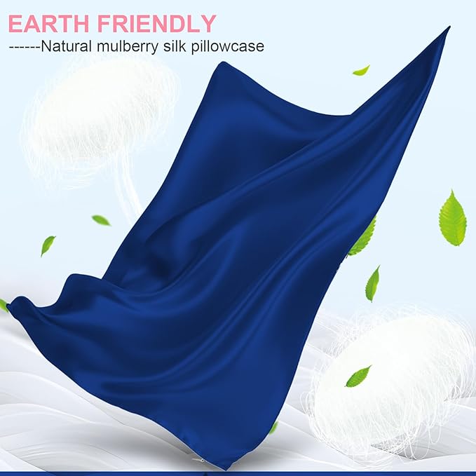 Mulberry Silk Pillow Cases 2 Pack Queen Size 20x30 Inches with Hidden Zipper, Ultra Smooth and Soft Breathable Cooling Silk Satin Pillowcase Set of 2, Better for Hair and Skin, Gifts for Women Men - Bloomnest