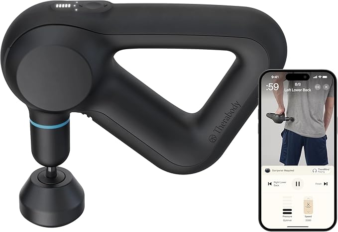 TheraGun Therabody Prime (5th Generation) - Deep Tissue Percussion Therapy Massage Gun - Bluetooth Enabled, Personal Massager for Pain Relief in Neck, Back, Leg, Shoulder and Body (Black) - Bloomnest