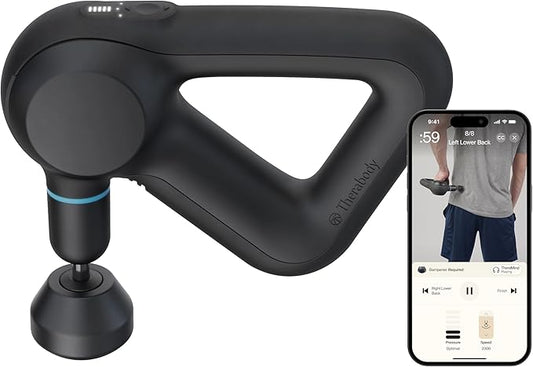 TheraGun Therabody Prime (5th Generation) - Deep Tissue Percussion Therapy Massage Gun - Bluetooth Enabled, Personal Massager for Pain Relief in Neck, Back, Leg, Shoulder and Body (Black) - Bloomnest