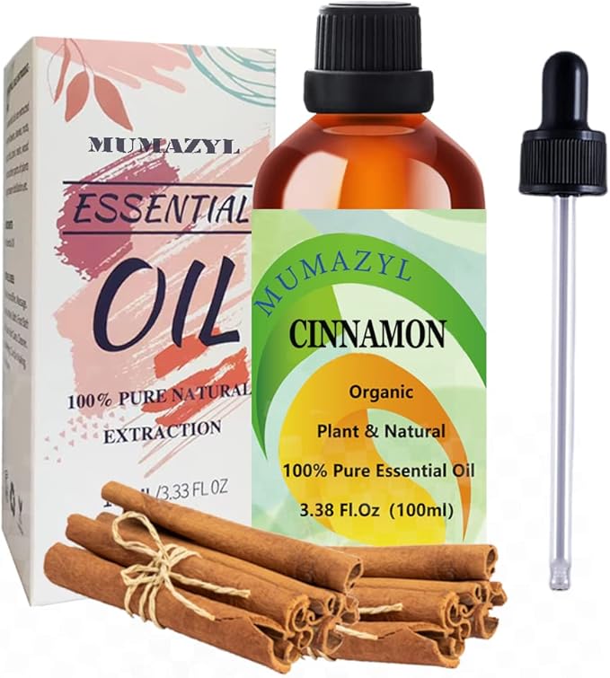 Cinnamon Essential Oil Cinnamon Oil 3.38 Fl Oz 100ML for Diffuser Humidifier Yoga Cleaning DIY Candle Soap Making Essential Oils 1 Pack - Bloomnest