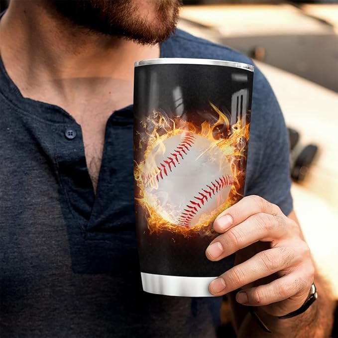Wassmin Personalized Baseball Tumbler Sports Cups With Lids Gifts For Players Lovers Fan Coach Stainless Steel Insulated Tumblers 20oz 30oz Coffee Travel Mug Birthday Christmas Presents - Bloomnest