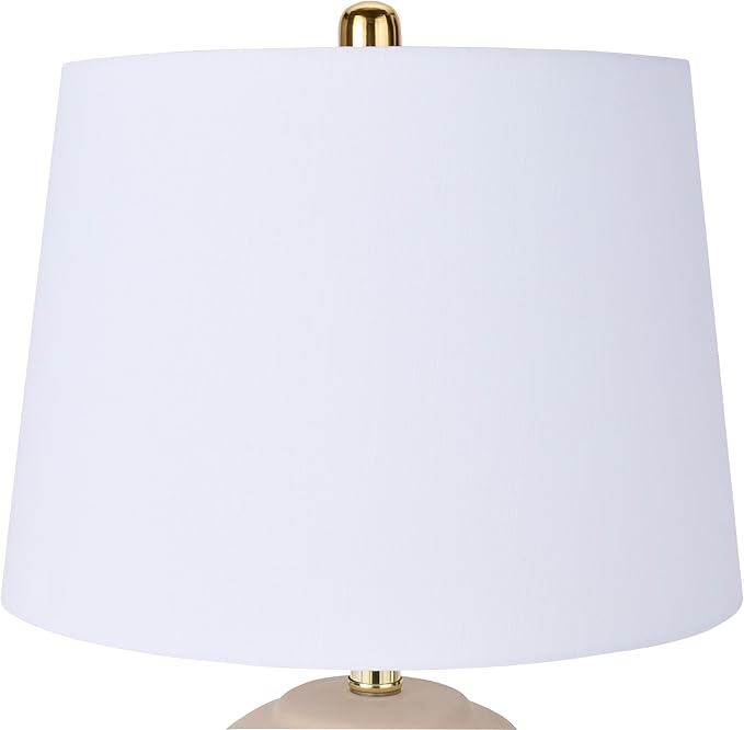 Nourison Home 23" Light Pink Ceramic Jar Table Lamp for Bedroom, Living Room, Dining Office, with White Shade (Pack of 1) - Bloomnest