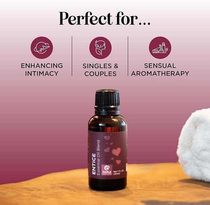 Entice Essential Oil Blend for Diffuser - Passionate Blend of Aromatherapy Oils for Couples with Lavender Palmarosa Clary Sage and Ylang-Ylang Essential Oil - Ignite The Romance Essential Oils Blend - Bloomnest