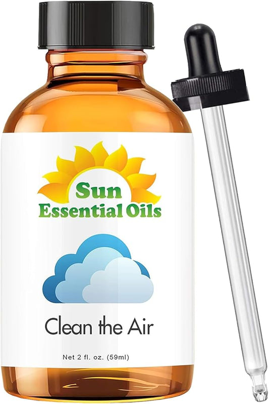 Sun Essential Oils - Clean The Air Essential Oil (Huge 2 Ounce Bottle) Bulk - Aromatherapy Oils - Bloomnest