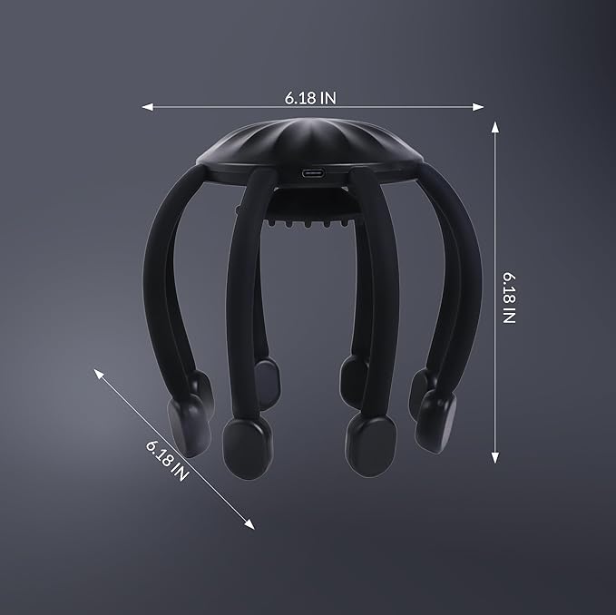 Electric Scalp Massager, 360° Octopus Head Massager Automatic 4 Modes Scalp Stress Relax Device-8 Heads MEDAMOC