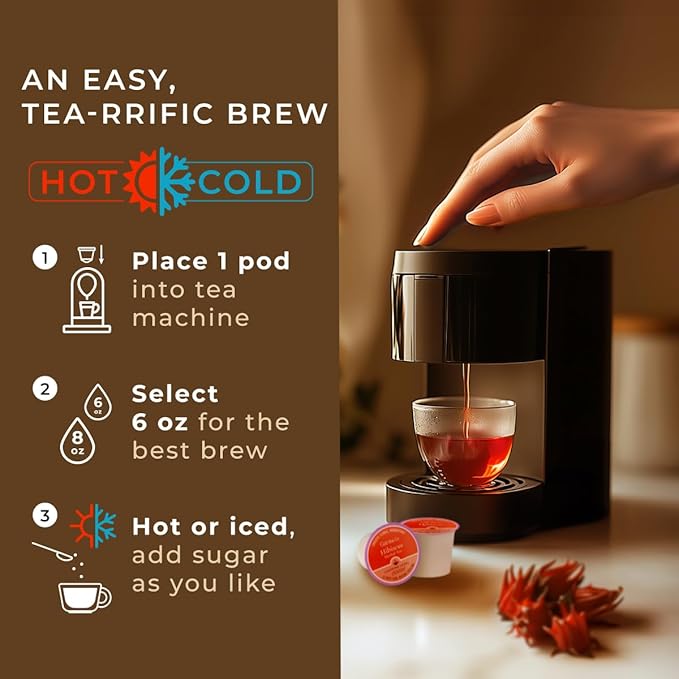 Gya Tea Co Hibiscus Tea Gift Set (16 Count) - Decaf Tea Pod for Lovers Get Well Gifts - Manually Harvested - Enjoy Hot or Iced - Bloomnest