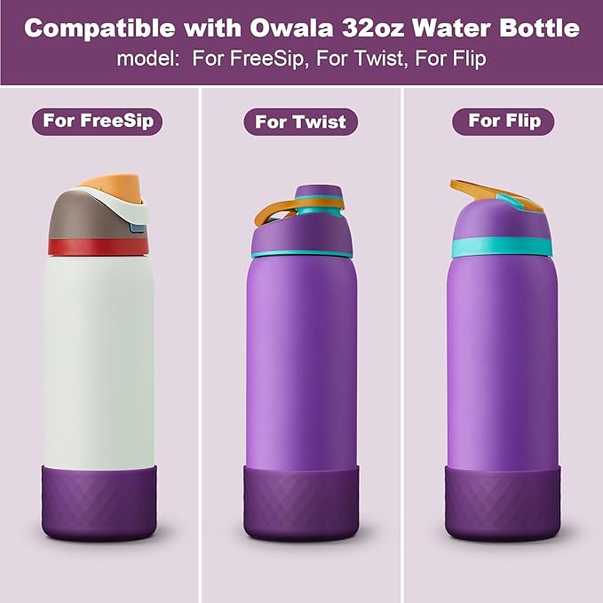 Silicone Boot for Owala Water Bottle 24 oz 32 oz 40 oz, Anti-Slip Protective Sleeve for FreeSip/Twist/Flip Stainless Steel Water Bottles Accessories BEONSKY