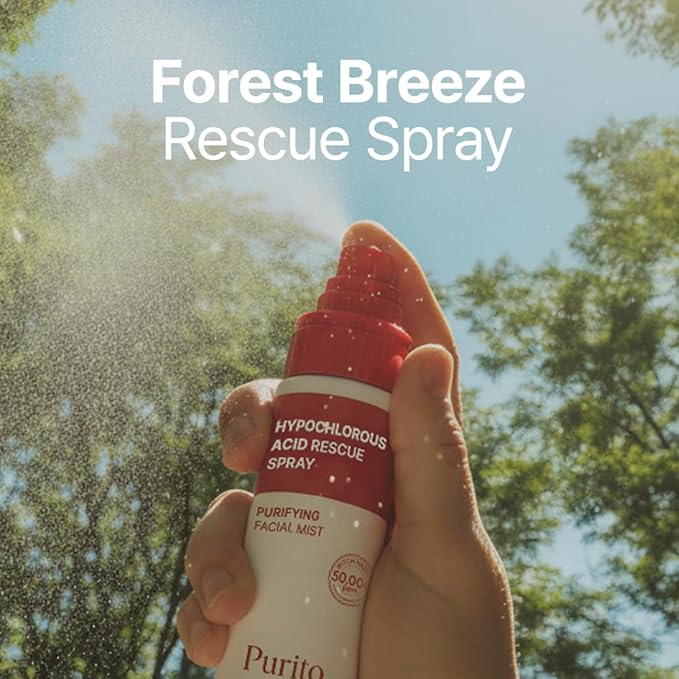 PURITO Hypochlorous Acid Facial Spray | Witch Hazel 5% + Forest Breeze | HOCl Facial Mist for Sensitive, Redness-Prone Skin | Refreshing Toner Mist | Korean Skincare, 100mL / 3.38 fl.oz - Bloomnest