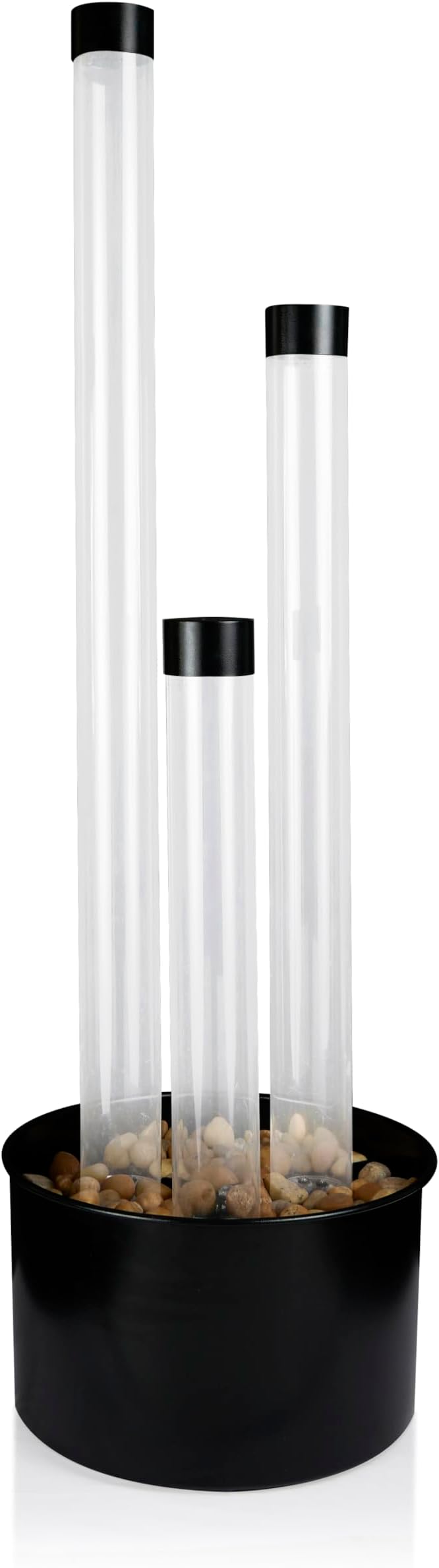 Alpine Corporation MLT166BK 54" 3 Tier Acrylic Bubble Fountain with Remote Control and 16-Color LED Lights, Decorative Water Feature for Indoor/Outdoor Us, Black - Bloomnest