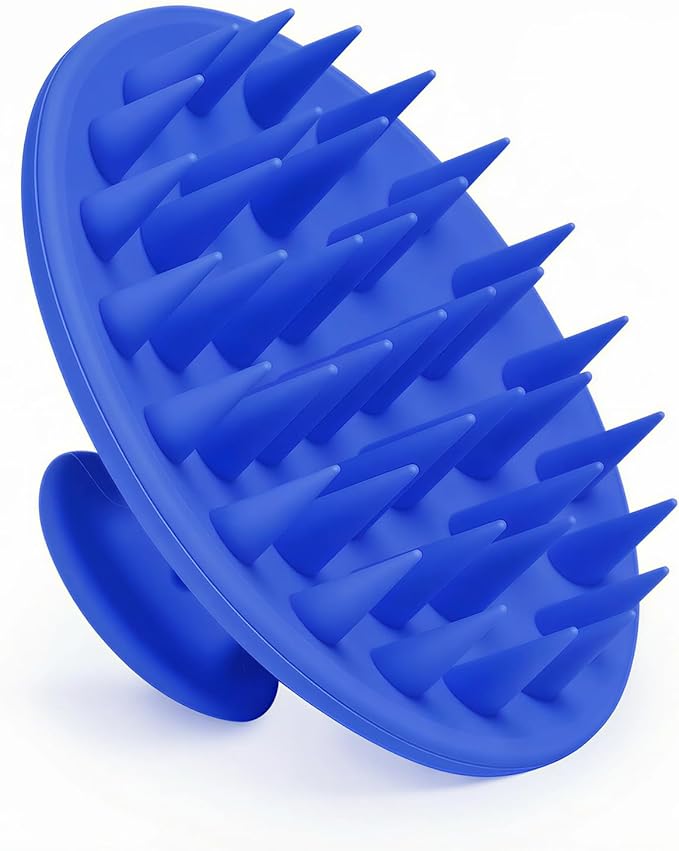 Meartchy Silicone Scalp Massager Shampoo Brush, Scalp Brush for Hair Growth & Dandruff Removal, Hair Scrubber Scalp Stimulator Exfoliator Brush with Soft Bristles for Wet Dry Scalp Care (Ocean Blue) Meartchy