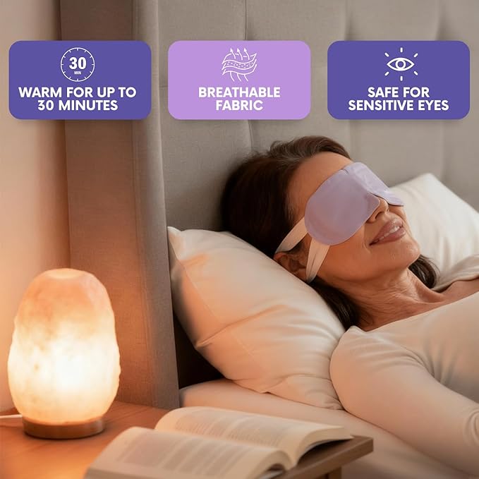 Steam Eye Mask, Self Heating Heated Eye Mask for Sleep, Warm Compress for Eyes, Moist Heat for Dry Eye Relief, Stye Eye Treatment, Spa, Travel Essentials & Relaxation Gifts, Unscented 16 Pack - Bloomnest