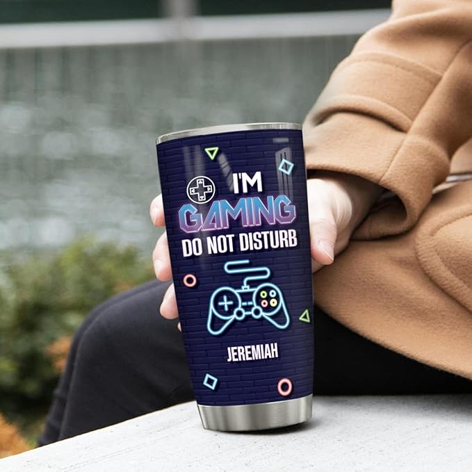winorax Personalized Gamer Tumbler Nutrition Facts Custom Gaming Cup Tumblers Stainless Steel 20oz 30oz Coffee Mugs Gifts for Video Game Lovers Pro Gamers Men Women Birthday Christmas Presents - Bloomnest