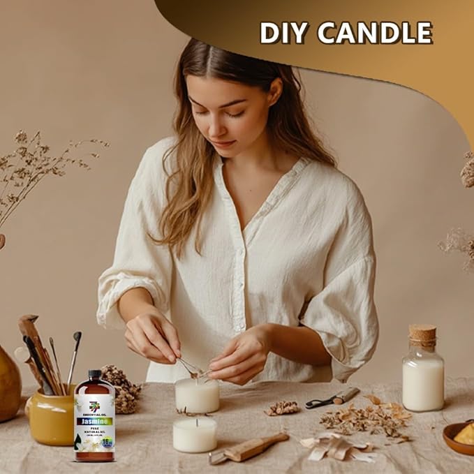 Jasmine Essential Oil (16 oz / 480 ml) – Jasmine Oils for diffusers, humidifiers, Home Baths, Cleaning Products, Yoga, DIY Soaps and DIY Scented Candles - Bloomnest