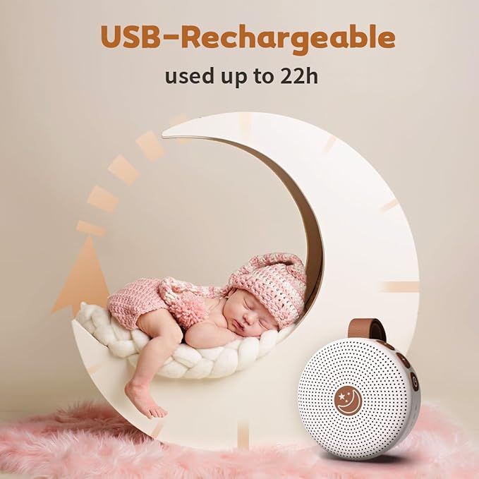 Sound Machine Mini Portable Baby White Noise Machine with 30 Soothing Sounds for Kids Adults Auto-Off Timer 32 Volume Levels Rechargeable Brown Noise Sleep Machine for Home Office Privacy and Travel - Bloomnest