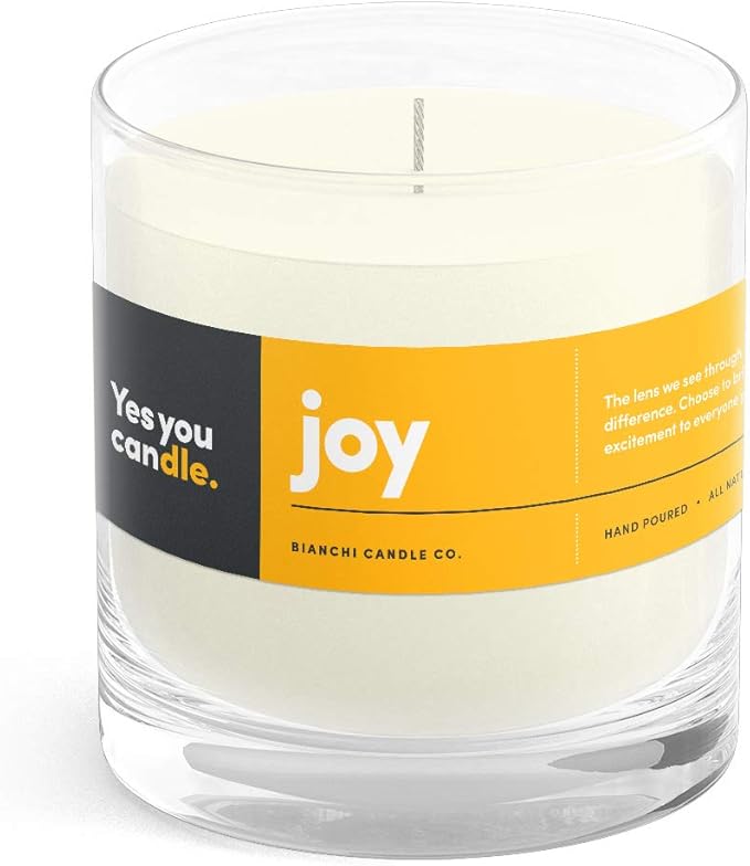 Joy, Grapefruit & Magosteen, Highly-Scented, Inspirational Soy Candle, Made in USA, Pure Essential Oils, Aromatherapy, 8 oz - Bloomnest