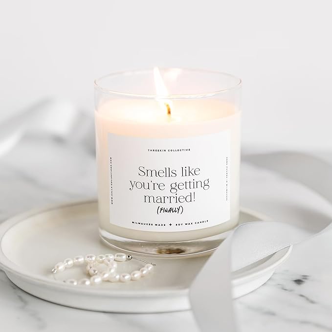 ThreeKin Scented Candles Engagement Gift, Natural Soy Wax Candles for Home, Relaxing Aromatherapy, Lavender Lemongrass Essential Oils, Long Lasting Candle Burns for 75 Hours, Gift for Her