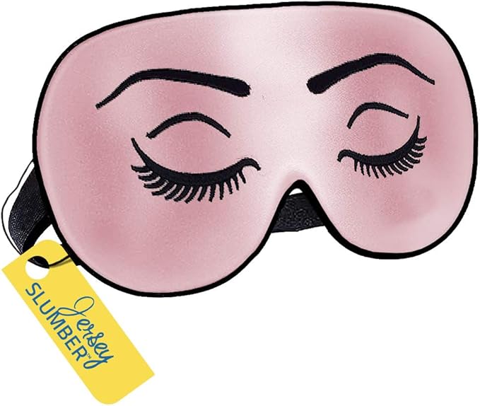 Silk Sleep Eye Mask for Men Women, Comfortable Super Soft Eye Mask with Adjustable Strap, 100% Pure Silk, Works with Every Nap Position, Ultimate Sleeping Aid Blindfold, Blocks Light, Jersey Slumber - Bloomnest