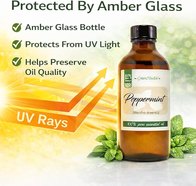 Peppermint Essential Oil - 4 fl oz - 100% Pure Essential Oil - GreenHealth Greenals