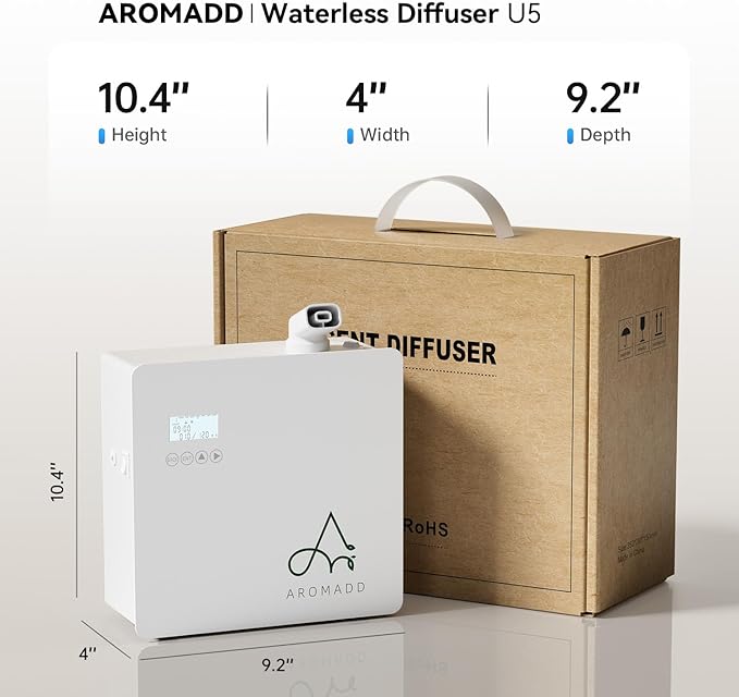 2025 Upgraded 3500 Sq.Ft Smart Scent Machine - HVAC System, Whole House Aroma & Hotel Collection Diffuser, Waterless Essential Oil Diffuser for Home, Office, 600ML Capacity, Cold Air Tech (White) - Bloomnest