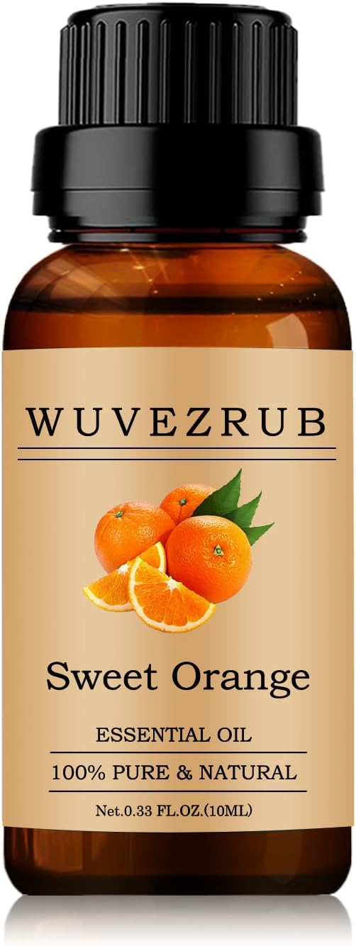 Sweet-Orange Essential Oils 10ML, 100% Pure and Natural Essential Oil for Aromatherapy Diffuser - 0.33 Fl Oz/Sweet-Orange WUVEZRUB