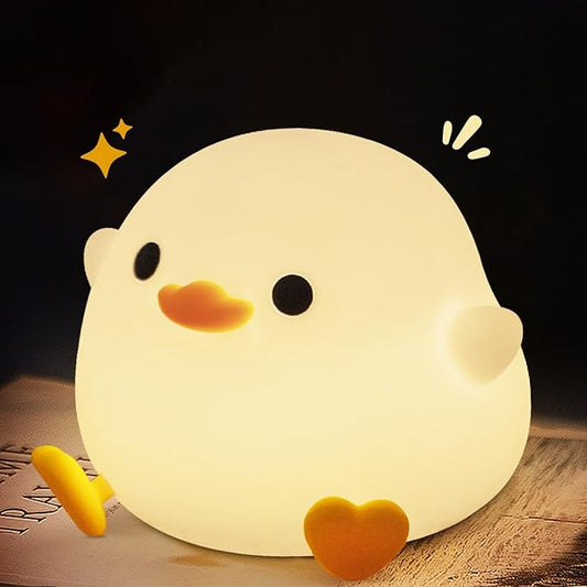 Cute Duck Night Light, Dodo Duck Lamp, Bean Shape, LED Squishy Novelty Ducky Light, Food Grade Silicone Dimmable Nightlight, Light Up Duck Gifts, Baby Kids Nursery Room College Dorm Décor - Bloomnest