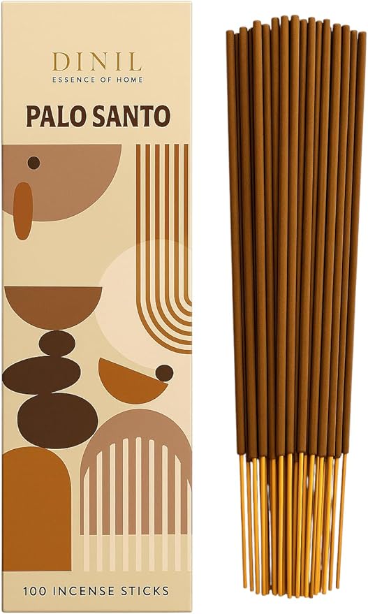 Dinil Palo Santo Incense Sticks – 100 Sticks | Hand-Rolled, Charcoal-Free | Clean Burn, Low Smoke | Aromatic Incense for Meditation, Yoga & Home Fragrance Dinil