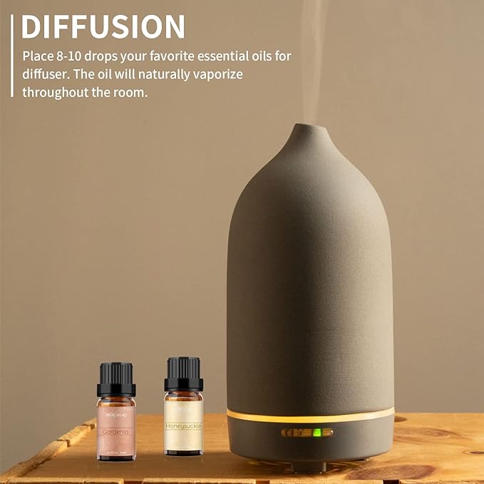 BURIBURI Honeysuckle and Gardenia Essential Oil Set, 100% Pure, Undiluted, Natural Essential Oils Gift Set for Diffuser, Massage BURIBURI