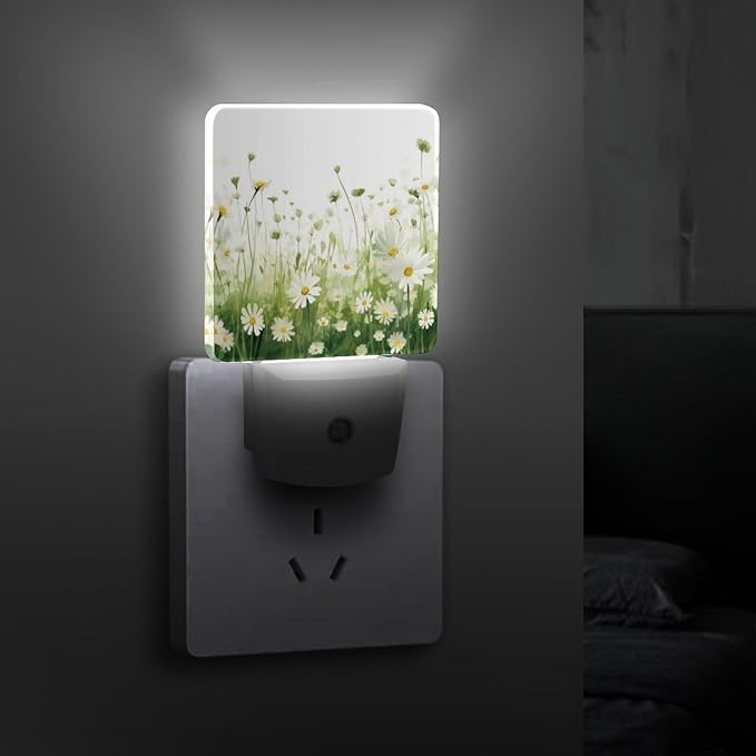 Flowers Night Light, Plug into Wall Decor Nightlights for Bedroom, Bathroom, Hallway, Kitchen, with Dusk to Dawn Light Auto Sensors LED Night Lights for Boys Girls Women Men Room Gifts - Bloomnest