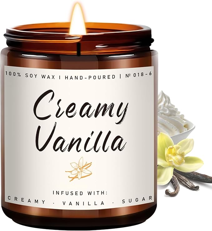 Auelife Fall Candle, Creamy Vanilla Scented Candle for Home - Fall Soy Wax Candles - Autumn Aromatheraphy Candles Gifts Set for Women & Men, Holiday, Thanksgiving Decor, 7oz - Bloomnest