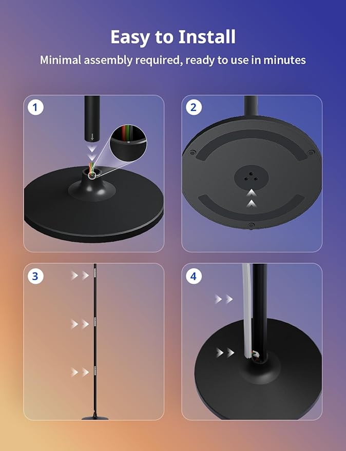 Ailofy Corner Floor Lamp, Corner Lamp Compatible with Alexa & Google Assistant, 16 Million DIY Colors, Sync with Music, App Control, Timer Setting, LED Floor Lamp for Living Room and Bedroom, Black - Bloomnest