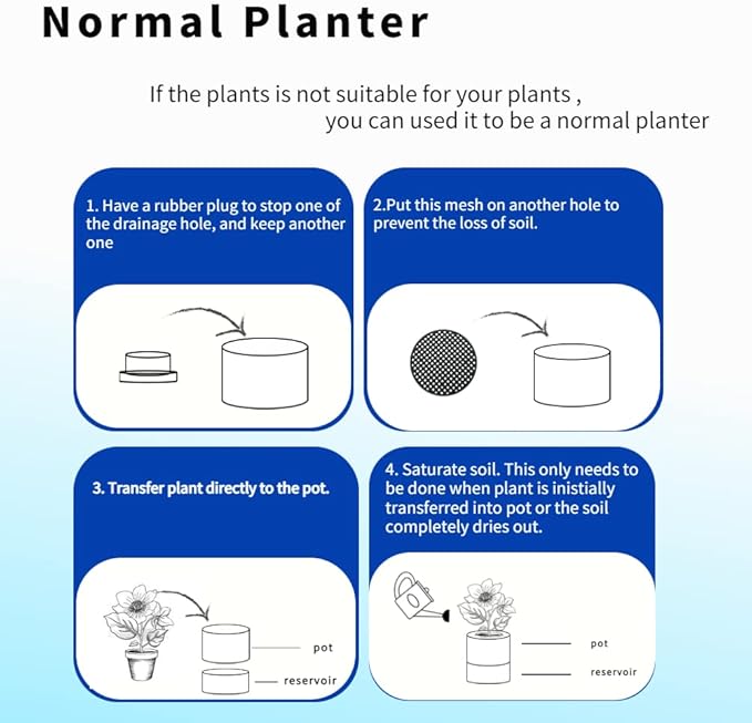Nihow Self Watering Planter Accessory Set with Wick, Mesh - Enhance Your Plant's Growth and Health Easily - Bloomnest