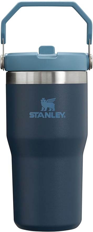 Stanley IceFlow Flip Straw Tumbler with Handle 20 oz | Twist On Lid and Flip Up Straw | Leak Resistant Water Bottle | Insulated Stainless Steel |BPA-Free | Navy - Bloomnest