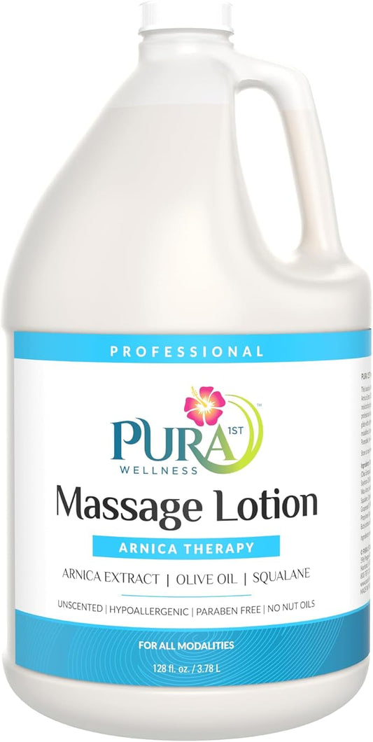 Wellness Professional Arnica Therapy 128oz Massage Lotion, Arnica Lotion for Bruising, Olive Oil, Unscented, Hypoallergenic, Natural, Skin Moisturizing and Hydrating, Deep Tissue - Bloomnest