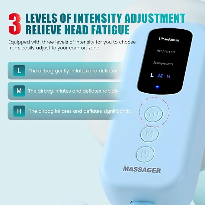 Head Massager Scalp,Rechargeable Massager for Head,Portable Electric Percussion for Deep Relaxation & Stress Relief,Great Gift for Mom and Grandma TEMPTIP