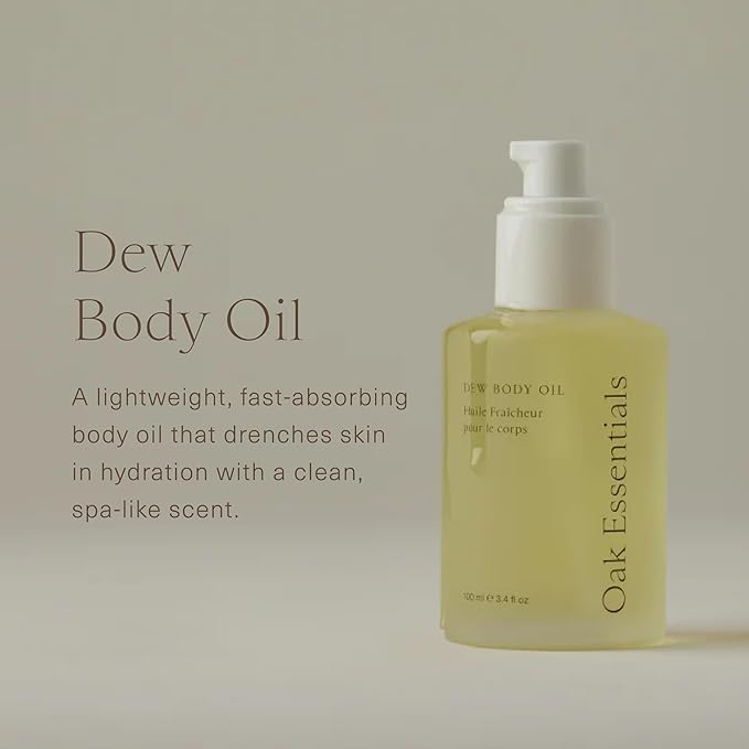 Oak Essentials Dew Body Oil | Nourishing Daily Body Oil for Radiant, Supple Skin with Borage Seed Oil, Cedarwood, and Sweet Almond Oil, 3.4 Fl Oz - Bloomnest