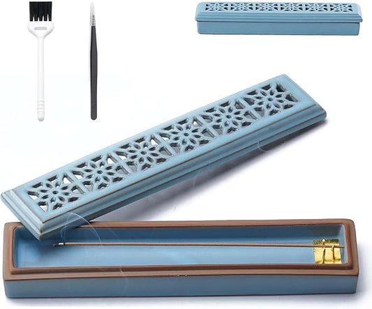 CEREMONY Incense Holder for Sticks，Ceramic Insence-Stick Holder Ash Catcher，Incense Holder Timkburner for Meditation Yoga Spa Room Decor