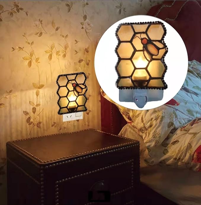 HUIMEIJU Tiffany Glass Night Light for Bedroom, Study, Aisle - Bloomnest