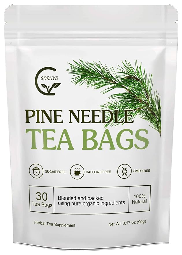 Organic Pine Needle Tea Bags - 100% Pure Natural Dried Pine Needles Herbal Tea, Effectively Antioxidant & Immune Support, Caffeine Free, 30 Tea Bags - Bloomnest