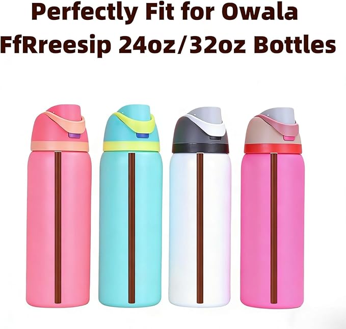 6PCS Black Straw Replacement Compatible With Owala FreeSip Water Bottle (Coffee, 24oz/32oz) GL-Auking