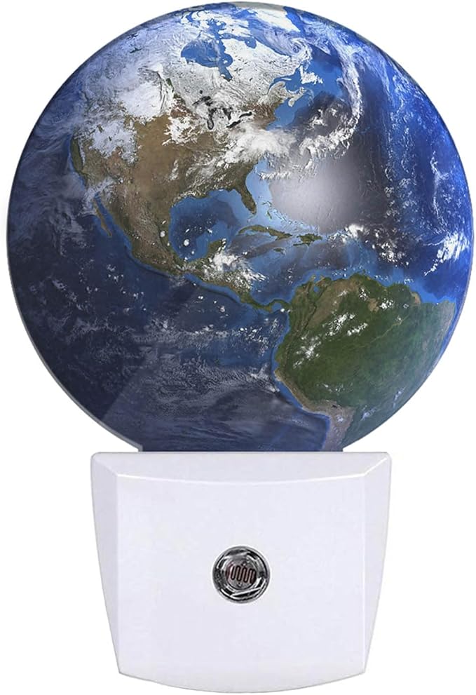 EKOBLA Earth Novelty Plug-in Nightlights Blue Planet Ocean Mountain Space Universe Night Lights Plug into Wall Auto Sensor LED for Boys Girls Men Women Home Decor Holiday Gifts - Bloomnest