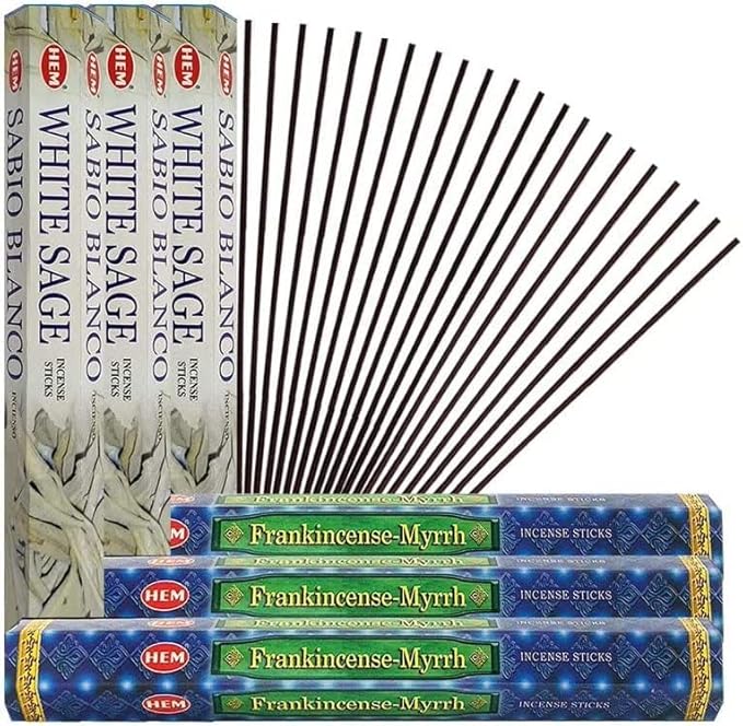 White Sage Incense Sticks with Incense Holder Bundle for Smudging and Home Fragrance