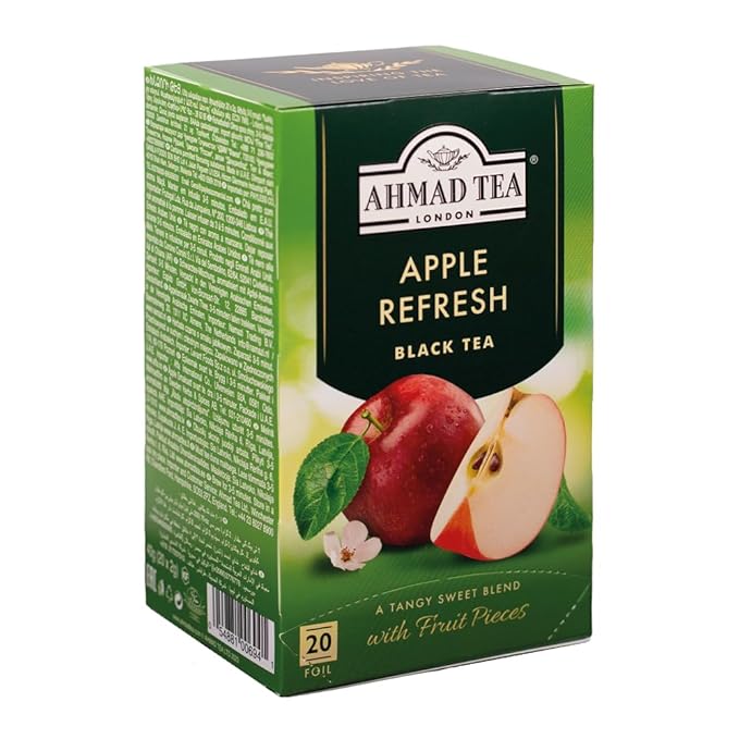 Ahmad Tea Apple Refresh Black Tea, 20-Count Tea Bags (Pack of 6) - Bloomnest