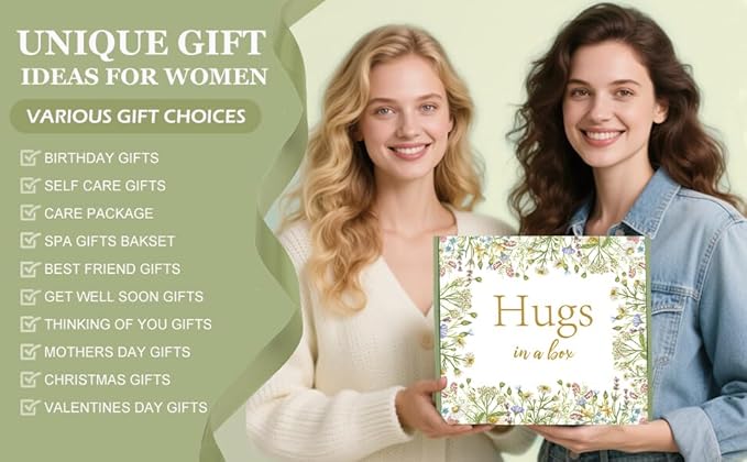 Birthday Gifts for Women,Self Care Hug Gifts Baskets,Get Well Soon Spa Package Box,After Surgery,Feel Better,Cancer,Sympathy,Thinking of You,Chemo,Cheer,Gifts for Women Grandma Her New Mom Birthday - Bloomnest